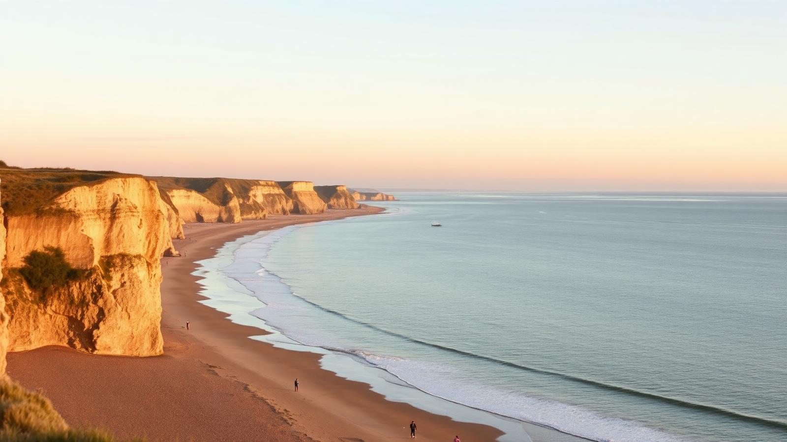 Bournemouth and Dorset coastline at golden hour — areas covered for in-home pet sitting